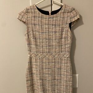 Banana Republic Tweed Sheath Dress | Blue & Pink | 00P